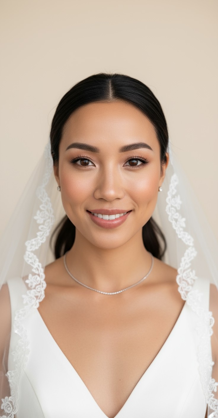 After Veil With Ponytail